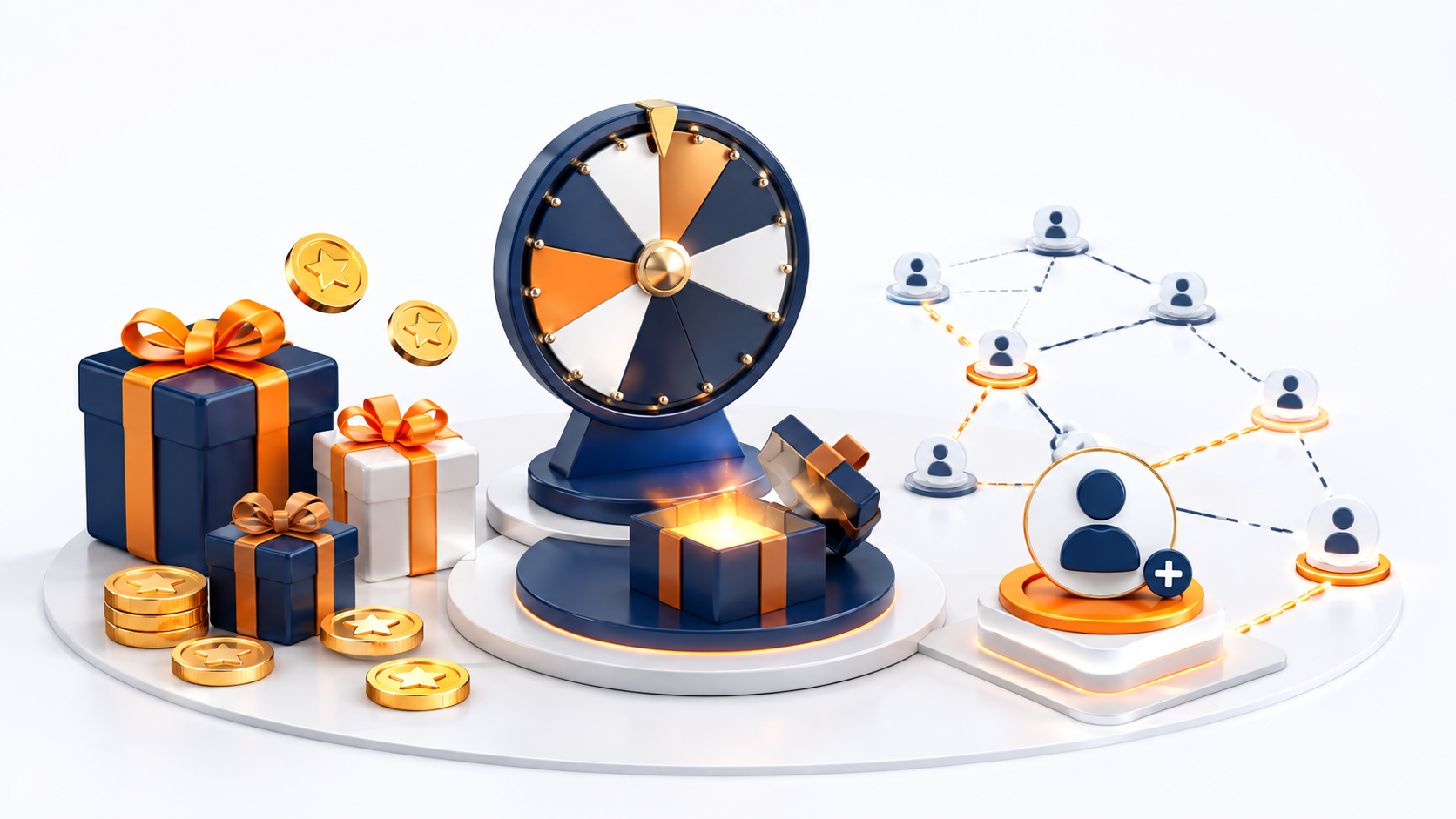 نمایی از قابلیت مدیریت جوایز، قرعه‌کشی و معرفی مشتریان جدید (Referral Code)